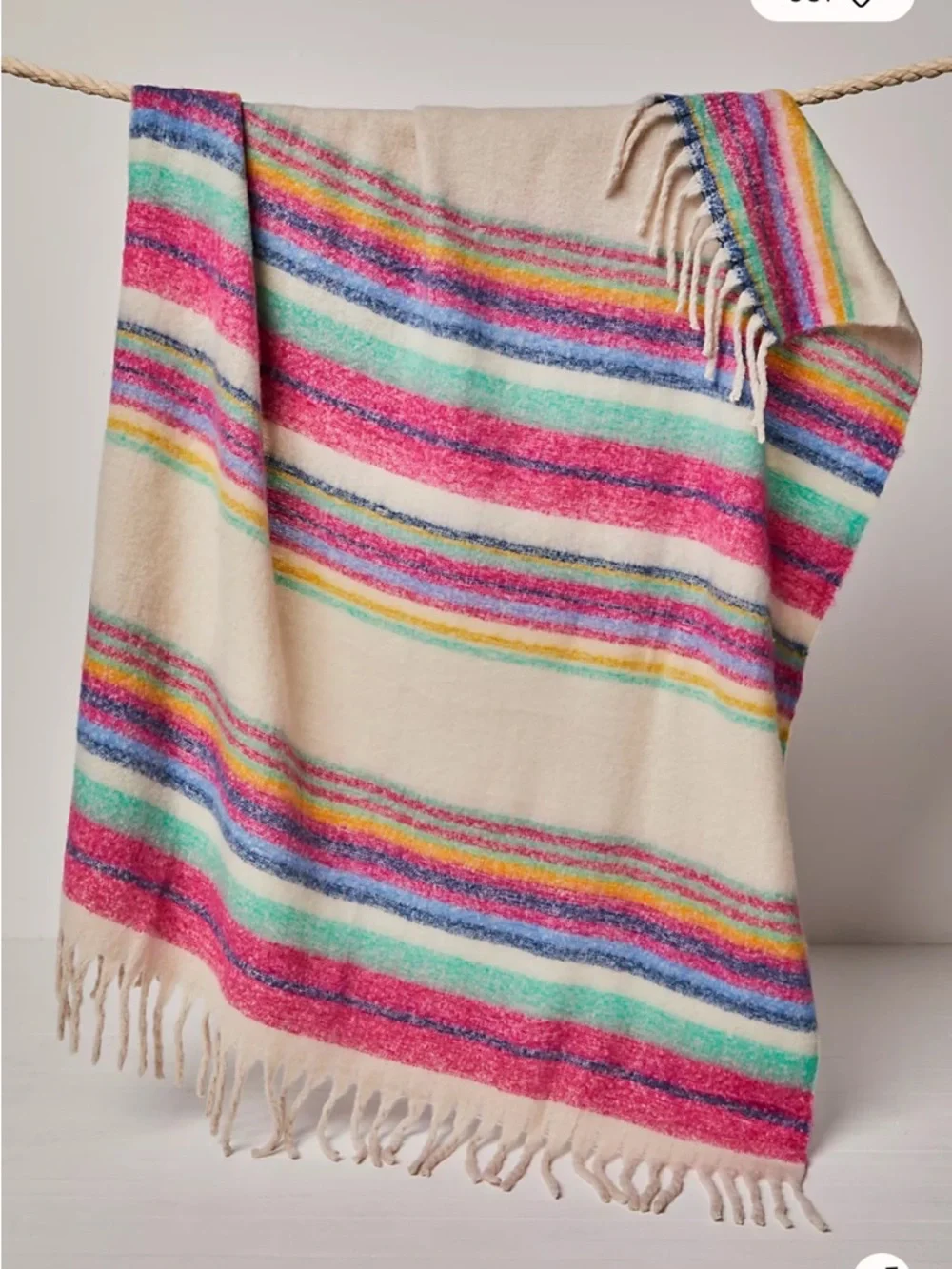 Brand new‎ with tags Free People Fringe Throw Blanket Ivory